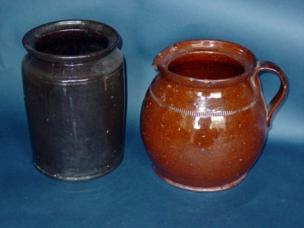 Redware Crock & Batter Jug