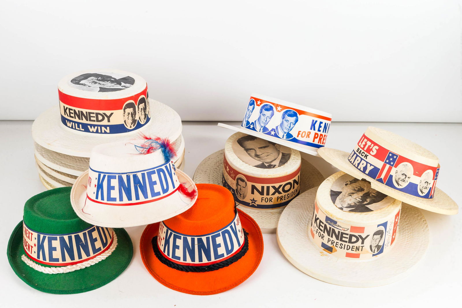Kennedy and Nixon Convention Hat Collection