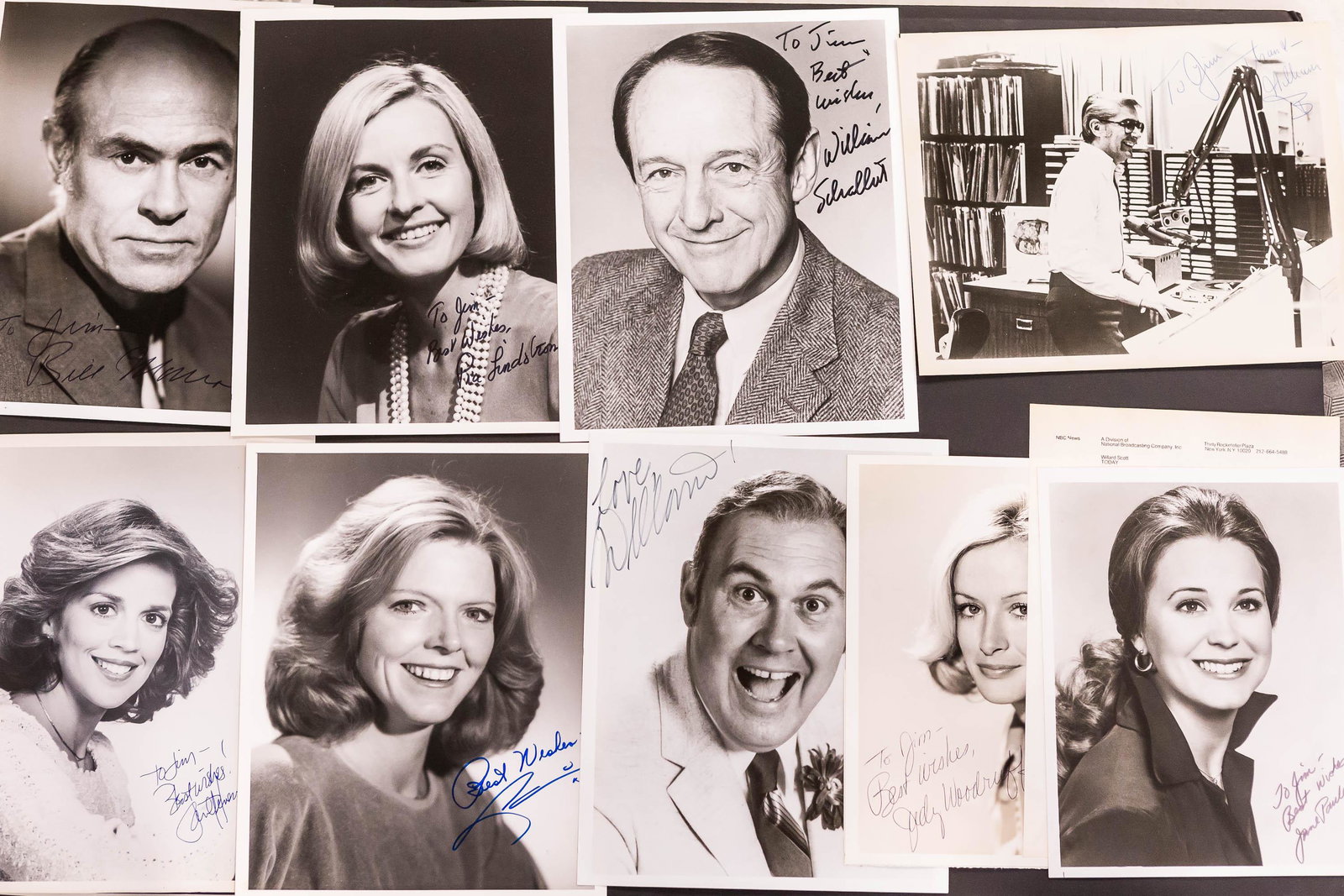 Autographed Photos of Radio & TV Personalities: Including Jane Pauley, Judy Woodruff, Pia Lindstrom, and various others
