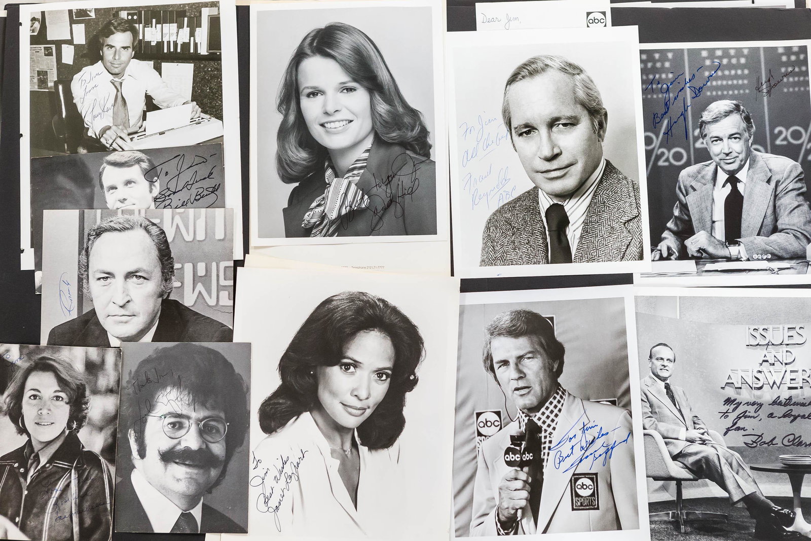 Autographed Photos- TV & Radio News Personalities: Including Bob Clark, Frank Reynolds, Janet Langhart, and various others