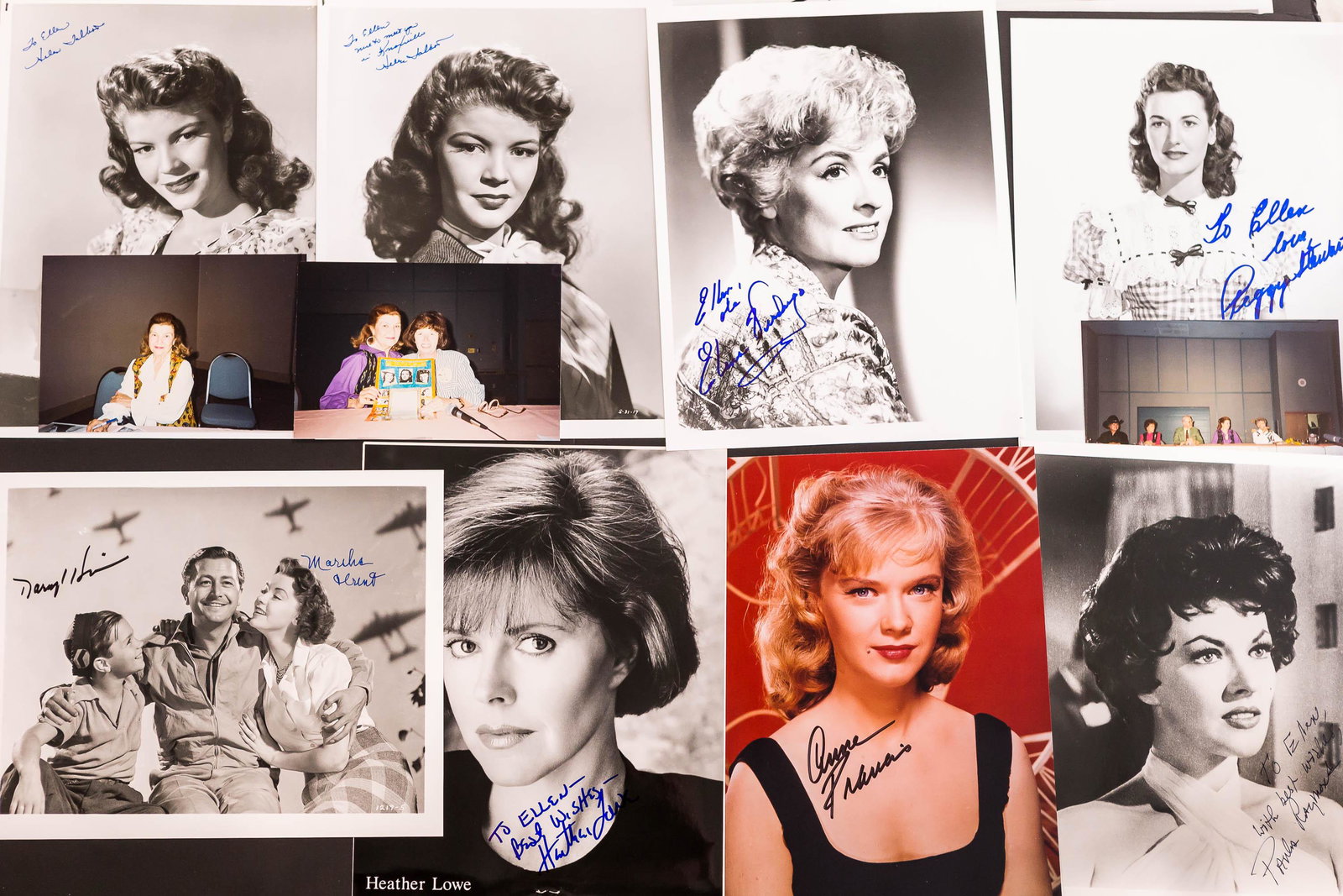 Autographed Photos of Hollywood & TV Actresses: Including Peggy Stuart, Heather Lowe, Paula Raymond, Anne Francis, Helen Talbot, and others