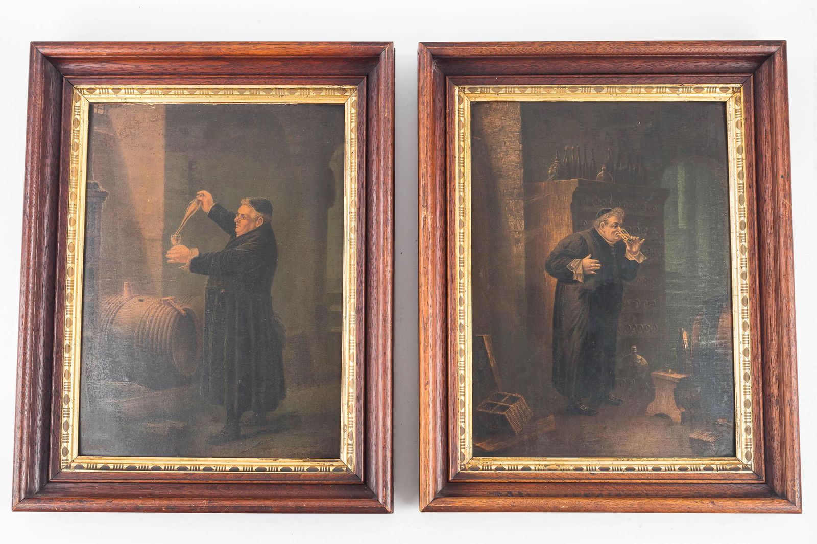 Prints of Monks in Walnut Frames (1 of 4)