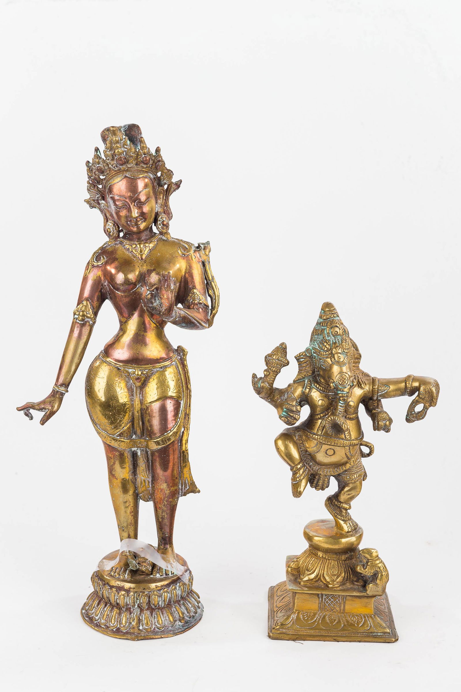 Brass Statues of Parvati and Ganesh (1 of 5)