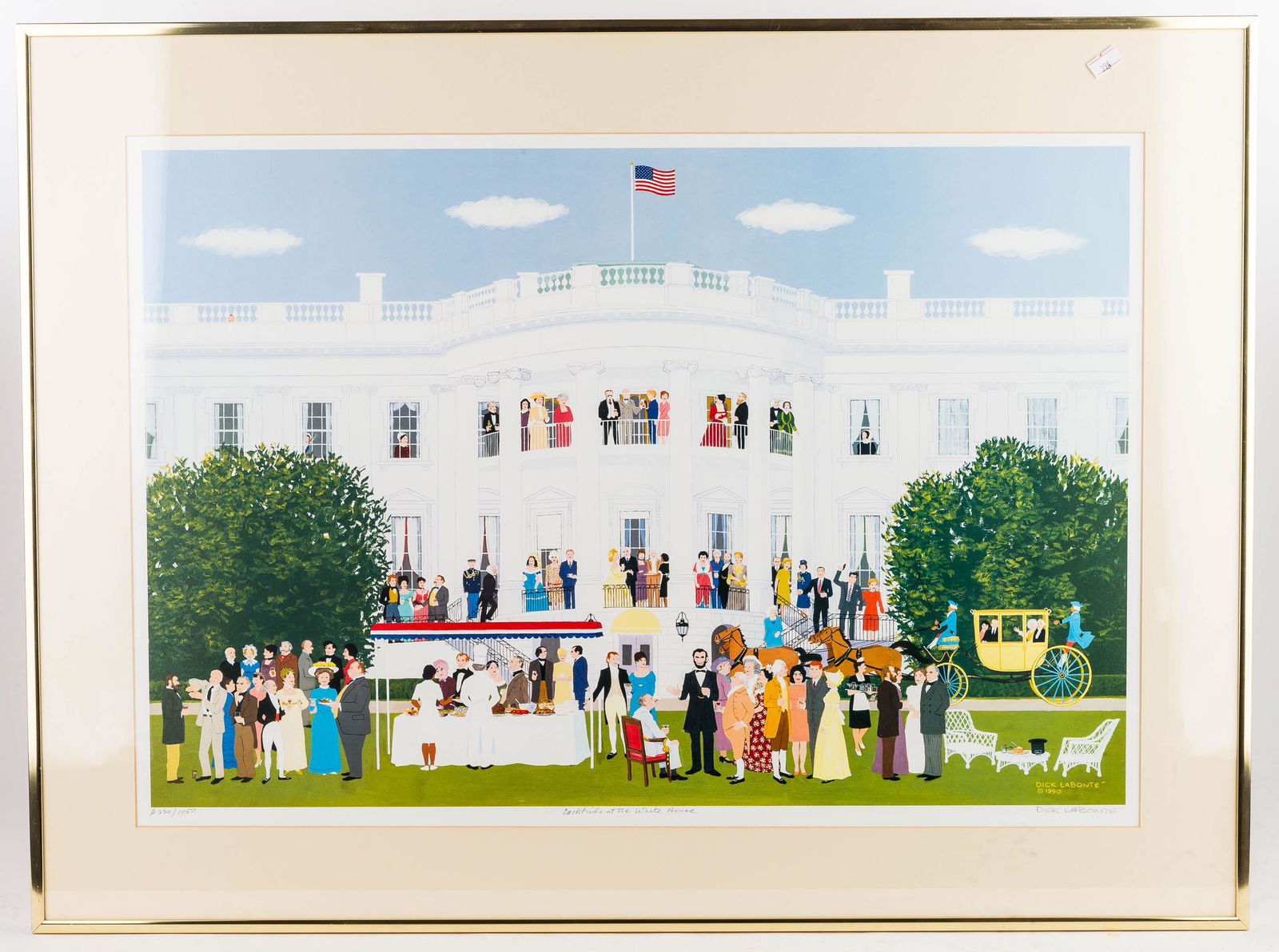 Dick LaBonte Signed Print Cocktails at White House (1 of 6)