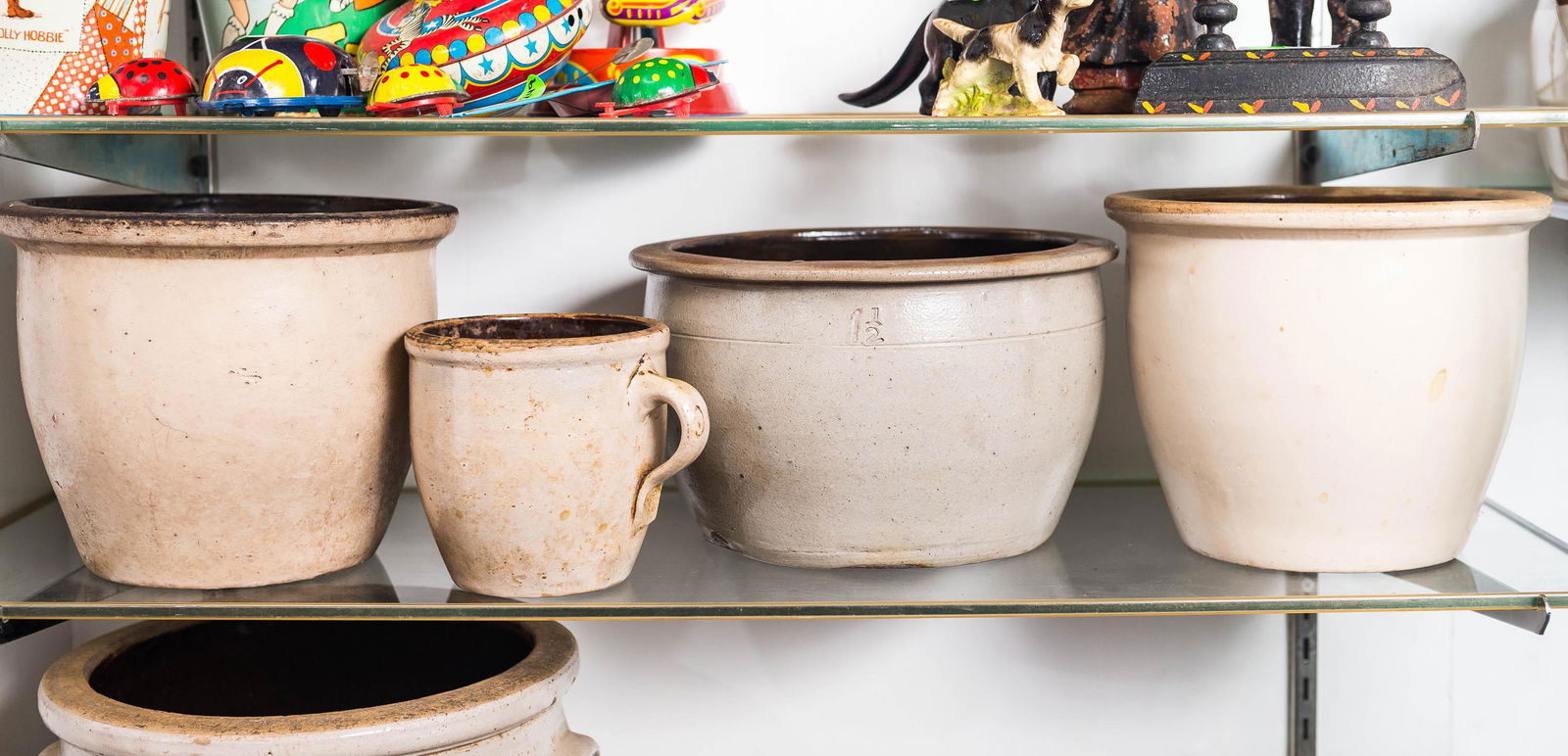 Four Vintage Crocks, Bell Shape (1 of 1)