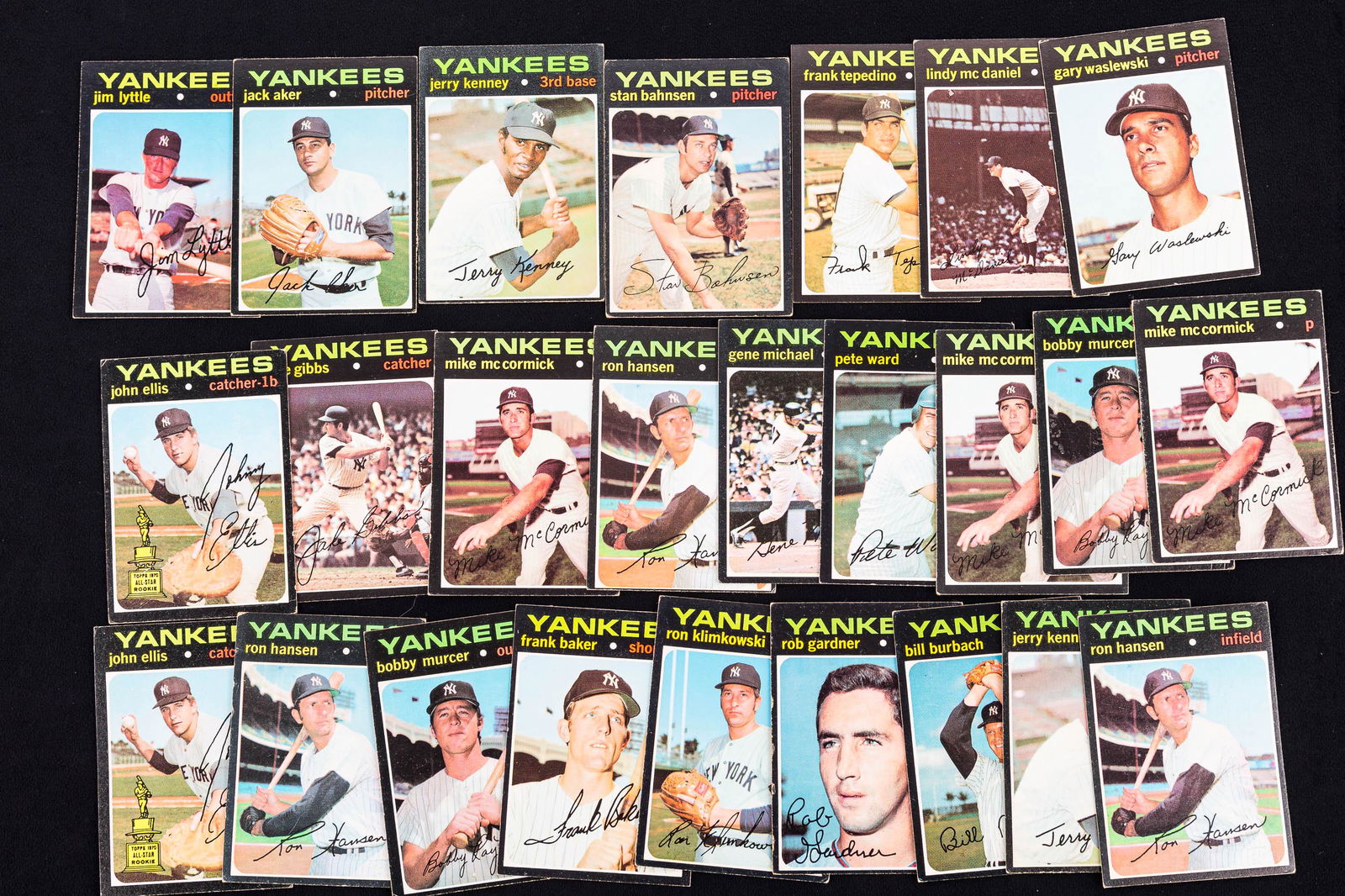 1971 Topps NY Yankees Baseball Cards (Clean) (1 of 2)