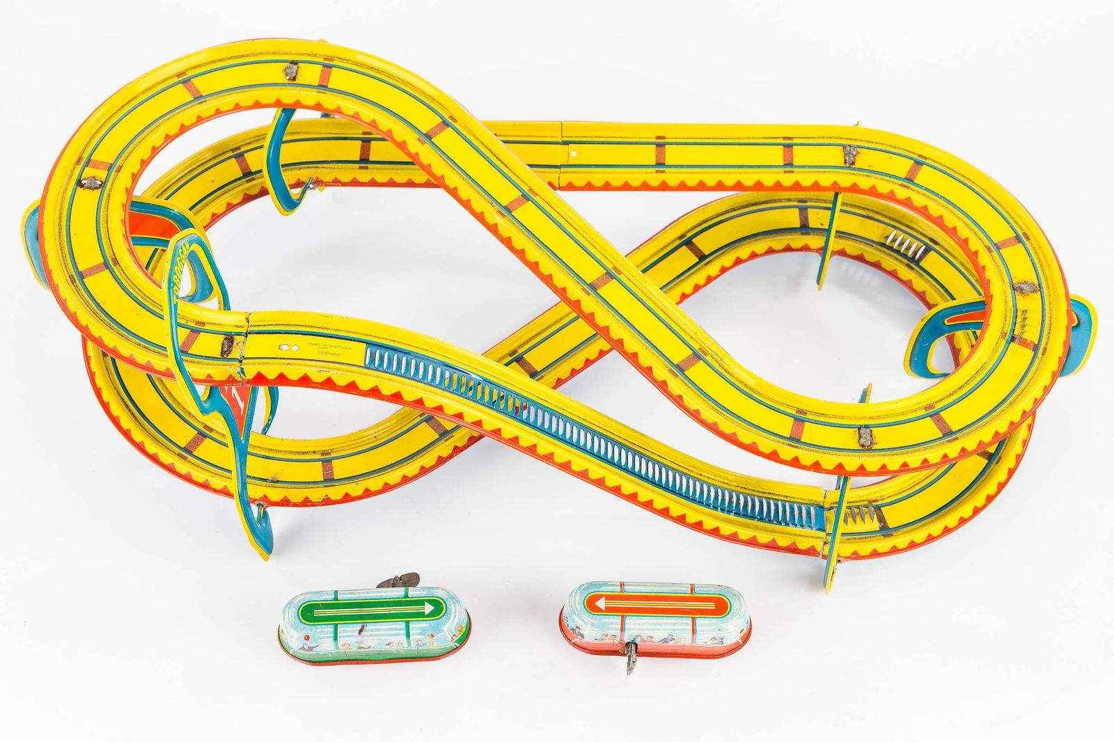 Tin Litho W. German Toboggan Track and Trolley (1 of 6)
