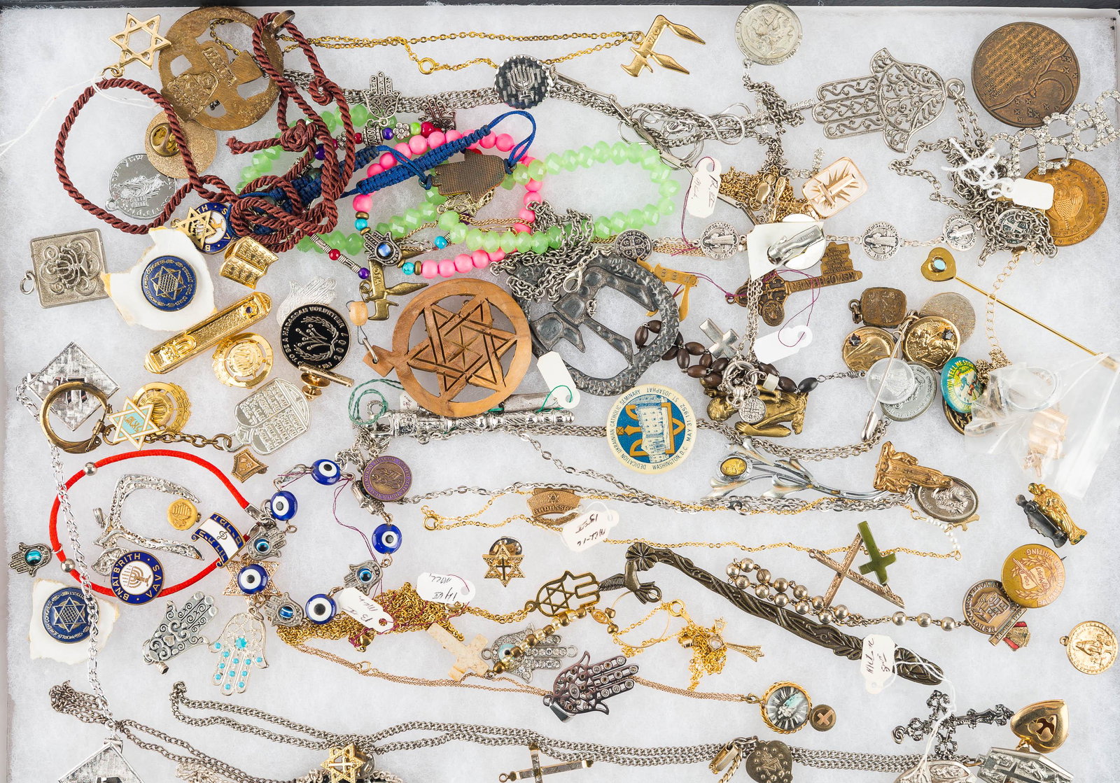 Mixed Religious Jewelry: A mixture of Judeo- Christian jewelry
