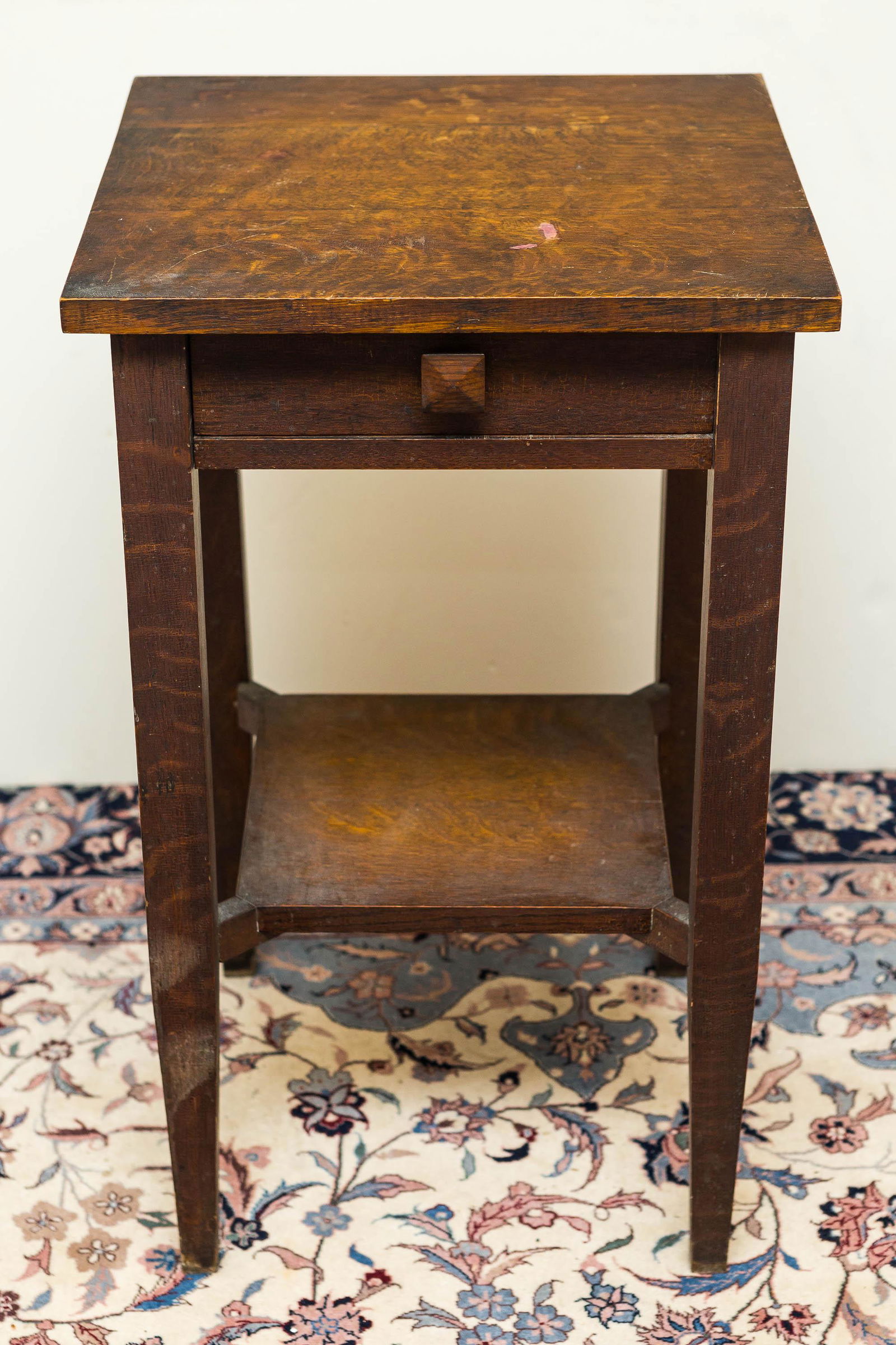 Mission Period Oak One-Drawer Stand (1 of 3)