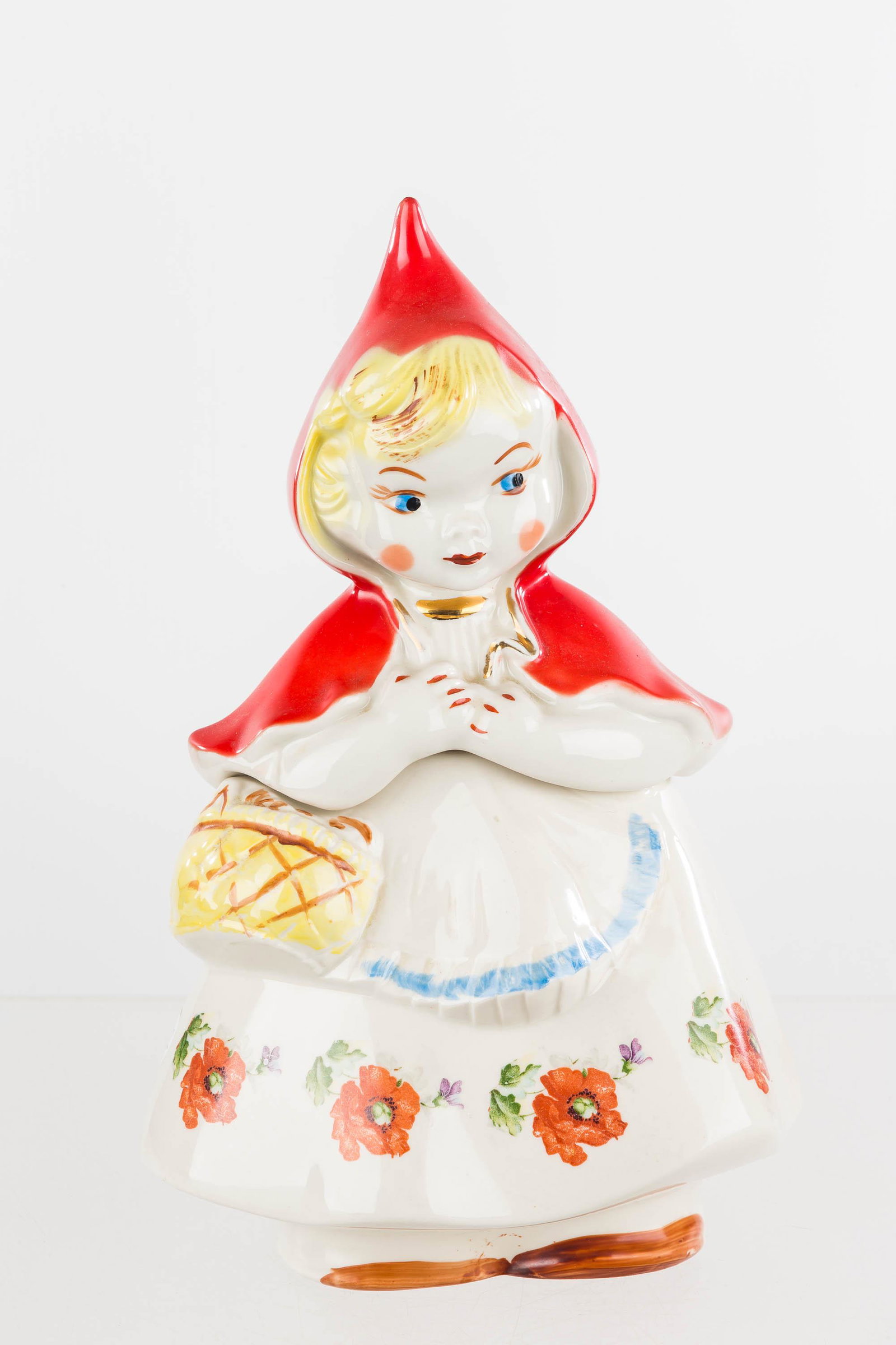 1950s/60s Little Red Riding Hood Cookie Jar: Impressed Little Red Riding Hood U.S.A. cookie jar. Excellent condition.