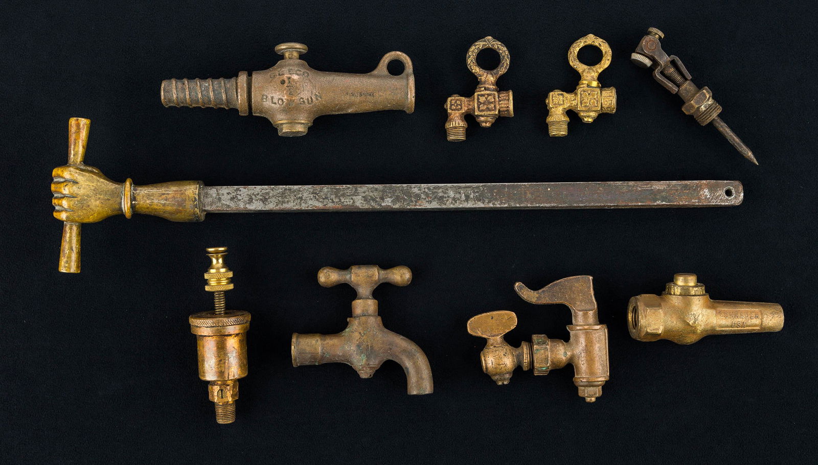 Figural Brass Doorknob and Valves (1 of 6)