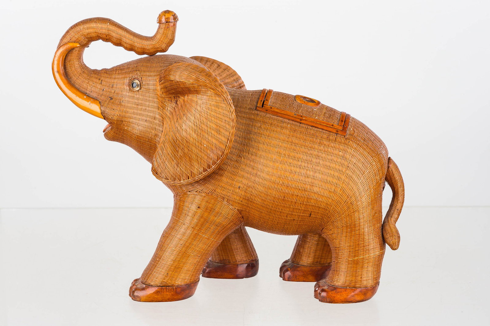 Shanghai Bamboo Wicker Elephant (Vintage) (1 of 4)