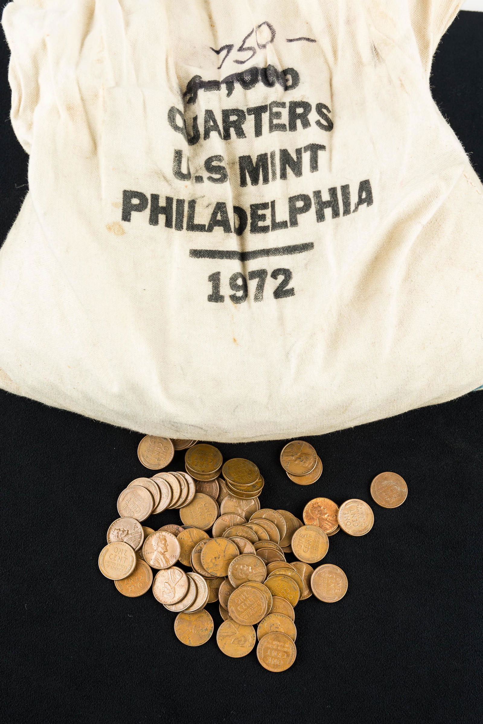 Large Bank Bag of Mostly Wheat Pennies (30+ lbs) (1 of 2)