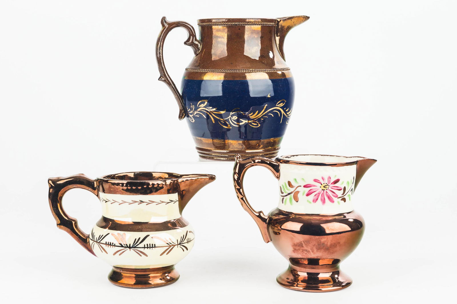 Copper Luster Pitchers (3) (1 of 2)