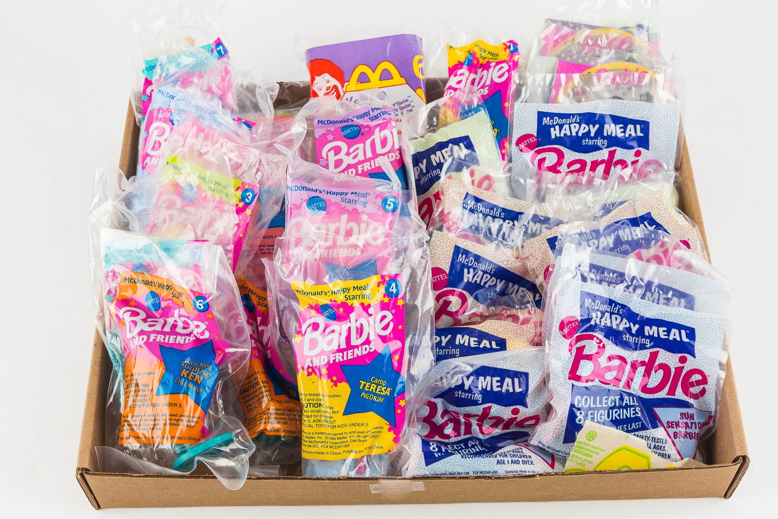 Collection of McDonald's Barbie Premiums: There are (24) Barbie premiums, all NIP from 1992 to 1994.