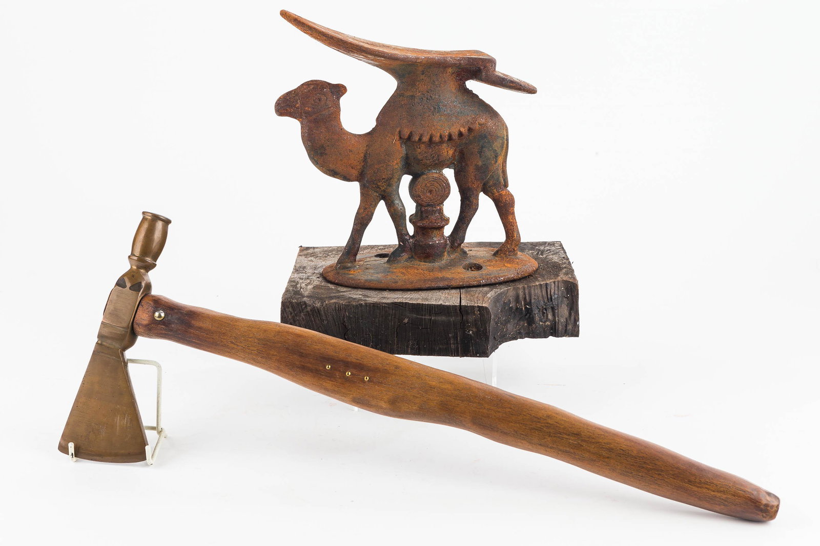 Brass Head Tomahawk & Shoeshine Block (1 of 7)