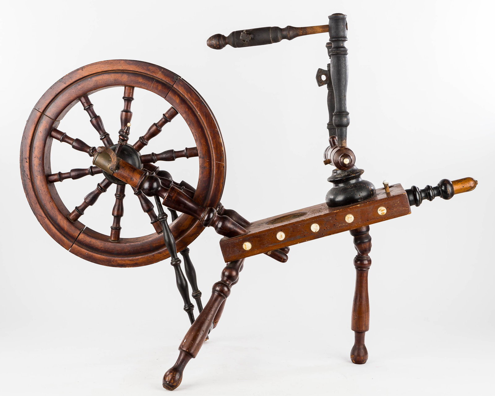 Outstanding 19th C Miniature Spinning Wheel (1 of 8)