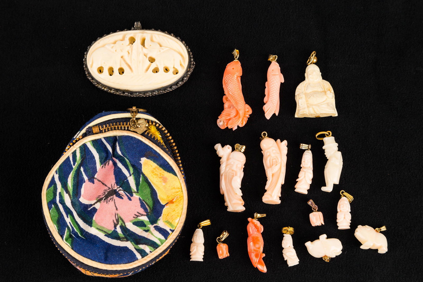 Antique Coral and Carved Estate Jewelry (1 of 3)