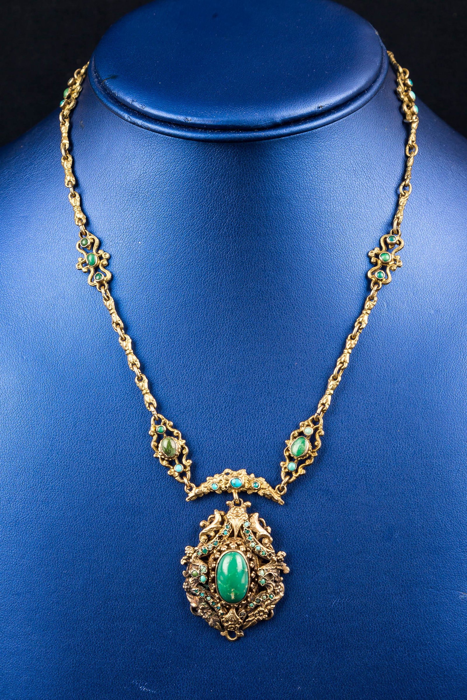 Victorian Persian Turquoise Silver Necklace (1 of 4)