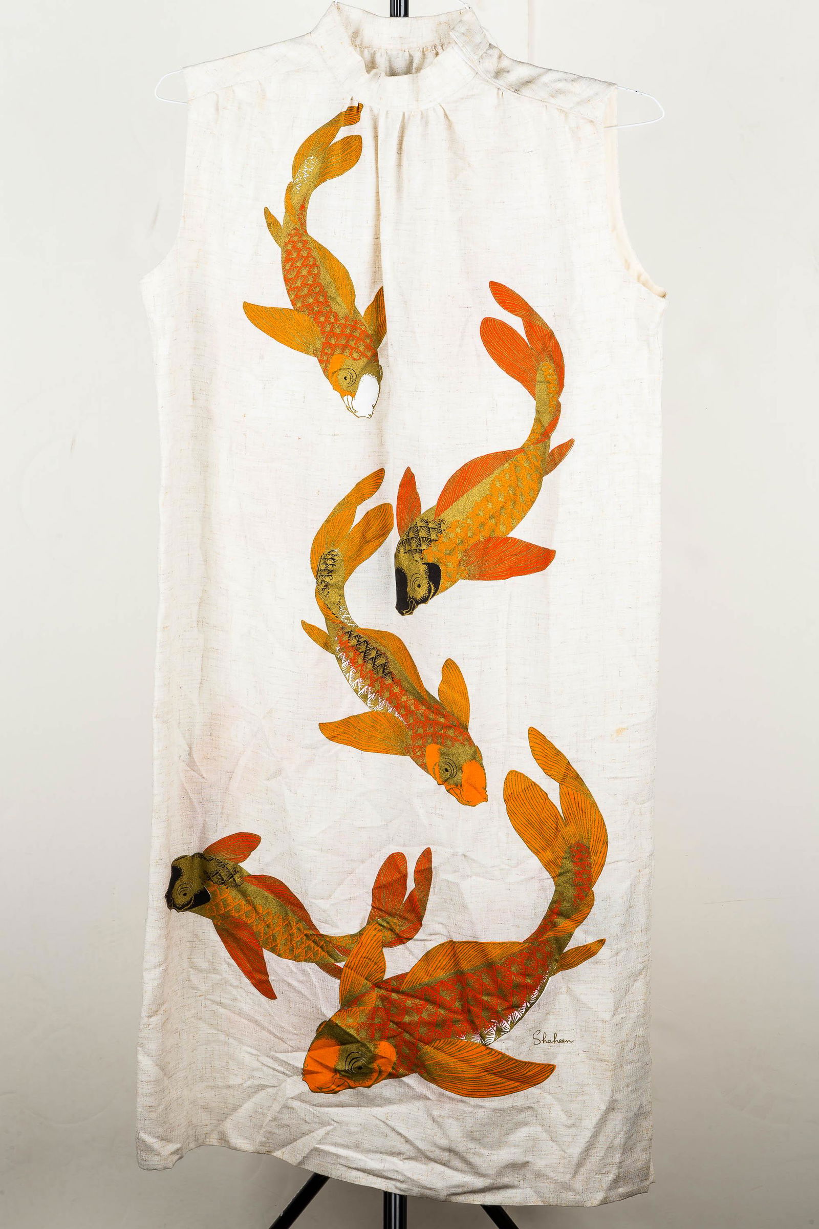 Vintage Linen Signed Koi Fish Dress (1 of 5)