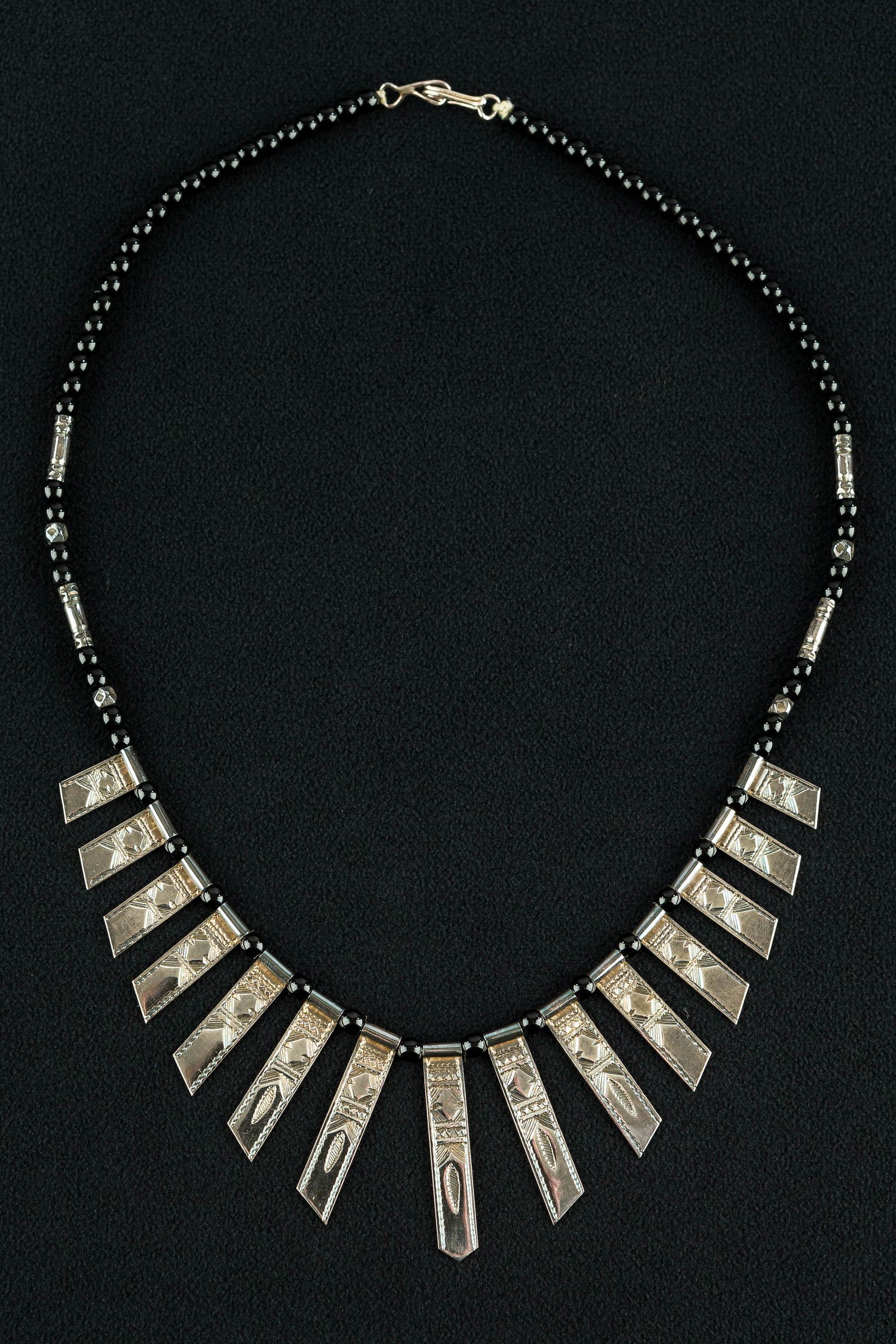 Artisan African Beaded & Silver Necklace (1 of 3)