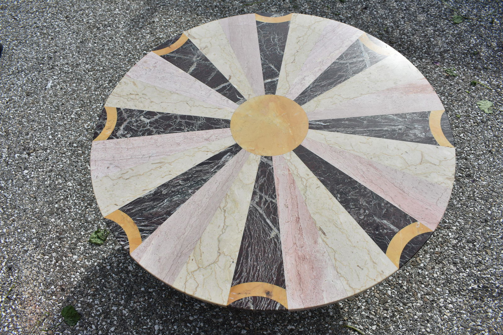 Italian Marble Starburst Round Table Top and Stand (1 of 14)