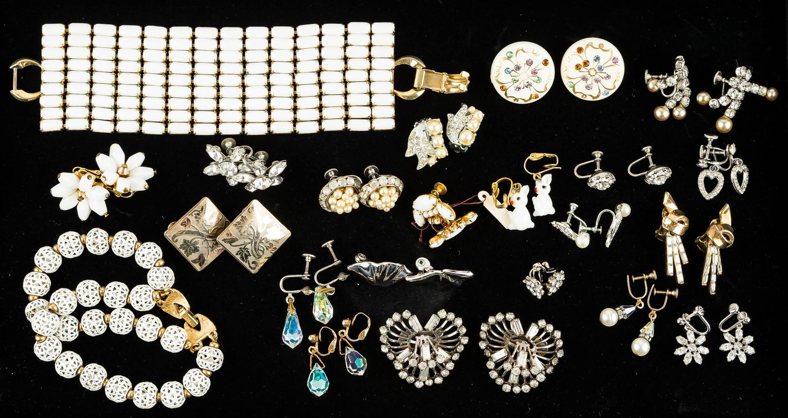 Vintage Costume Jewelry Bracelets and Earrings (1 of 4)