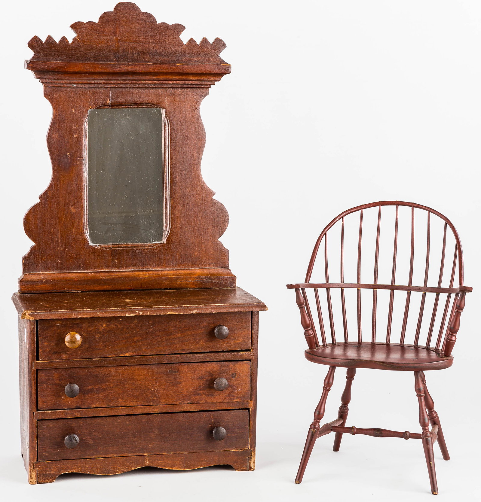 Miniature Dresser with Attached Mirror (1 of 7)