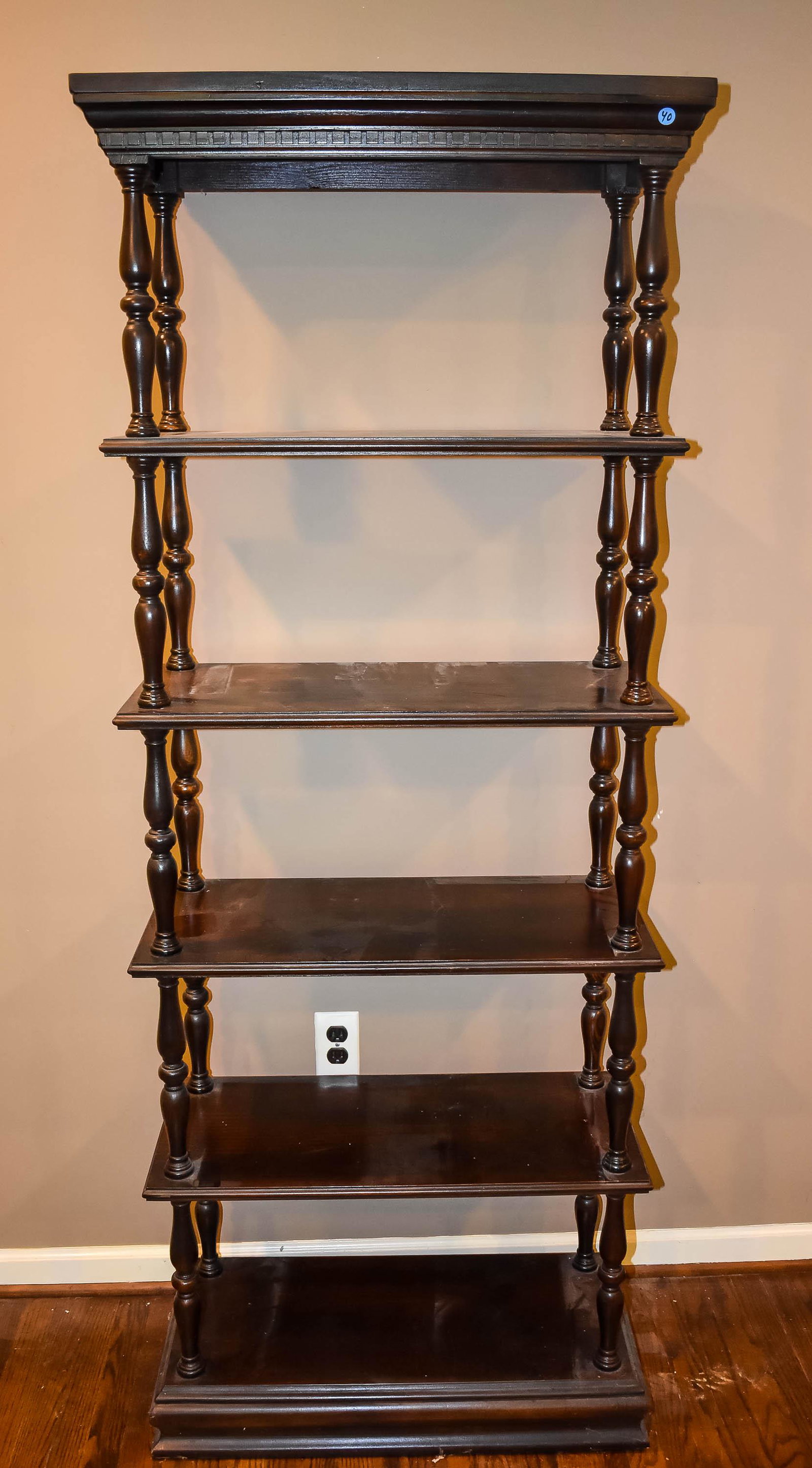 Contemporary Five-Tier Bookcase: Bookcase measures approx. 71" x 28" 14" (auction house Inventory # 40) Special Shipping/Pickup Arrangements must be made. This item(s) must be removed from the premises within 2 weeks of the Auction.