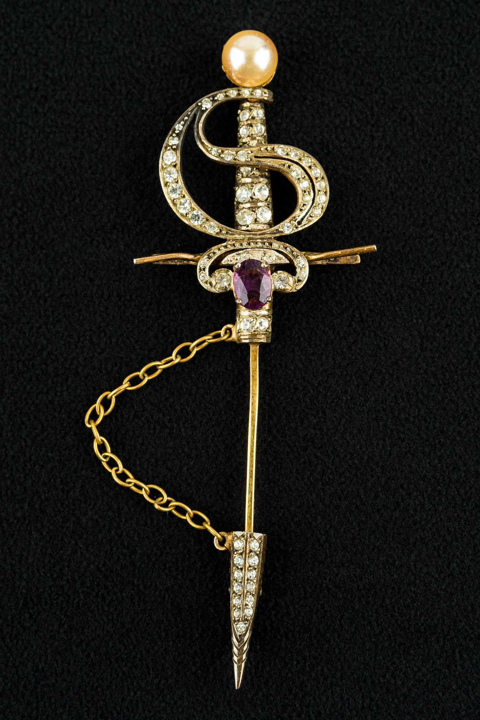 Antique French Sterling Jabot Pin (1 of 2)