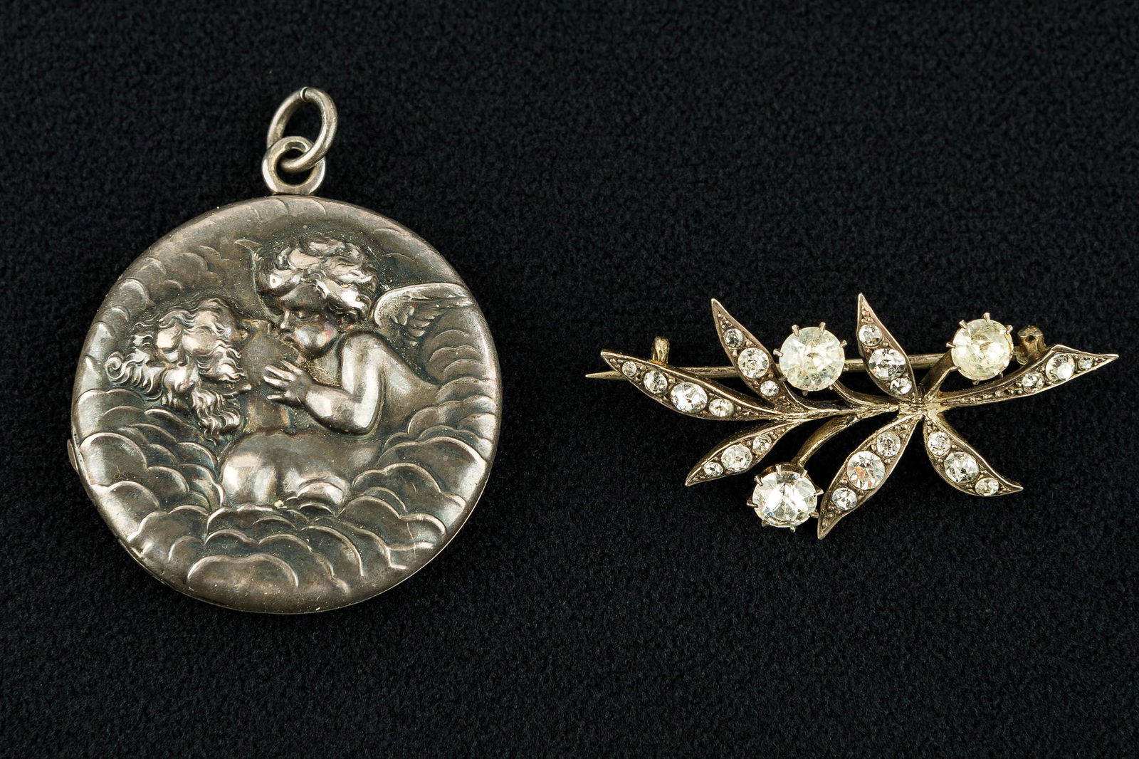Victorian Sterling Locket & Early Brooch (1 of 3)