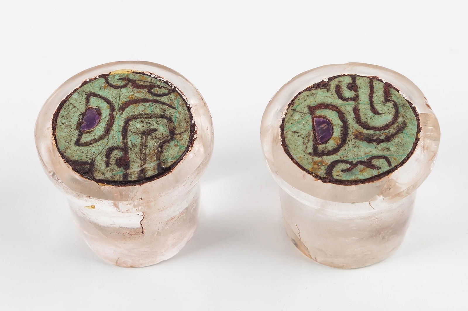 Quartz and Turquoise Earspools (Pair) (1 of 4)