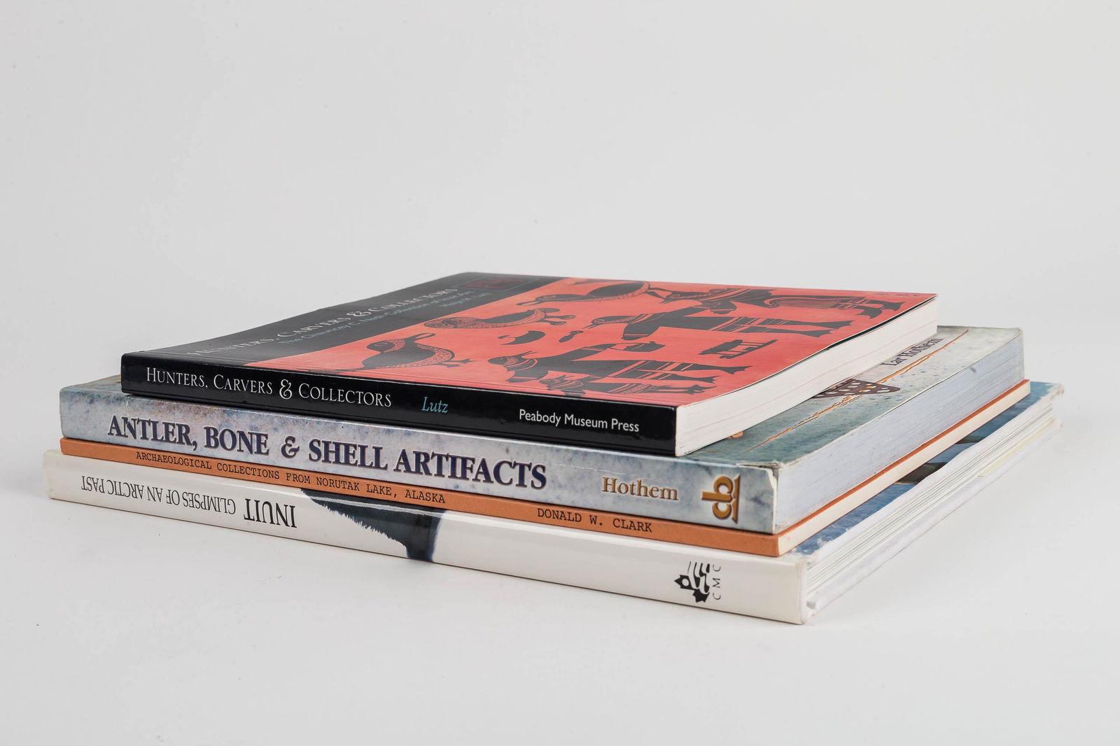 Indian Reference Books (4) Pacific Indians: (1) hardcover with dust jacket, Inuit Glimpses of an Arctic Past by David Morrison and George-Hebert Germain, Canadian Museum of Civilization, 1995, (2) softcover, Antler Bone and Shell Artifacts Iden