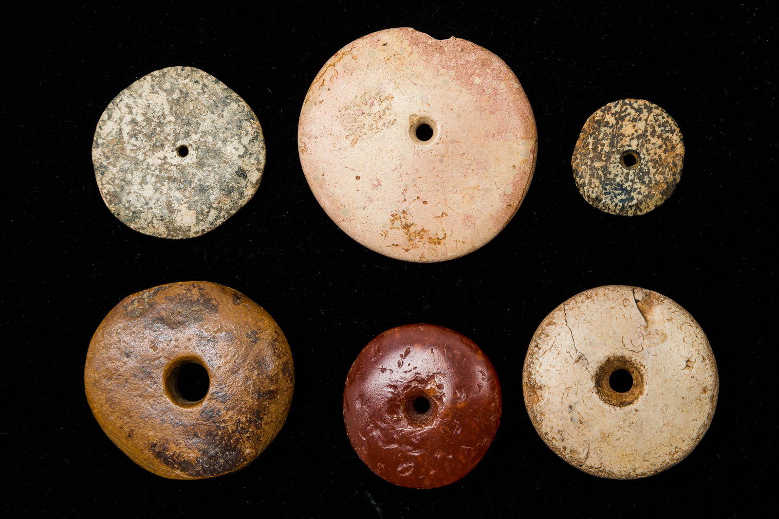 Neolithic Sahara Disc Beads (6) Colorful (1 of 4)