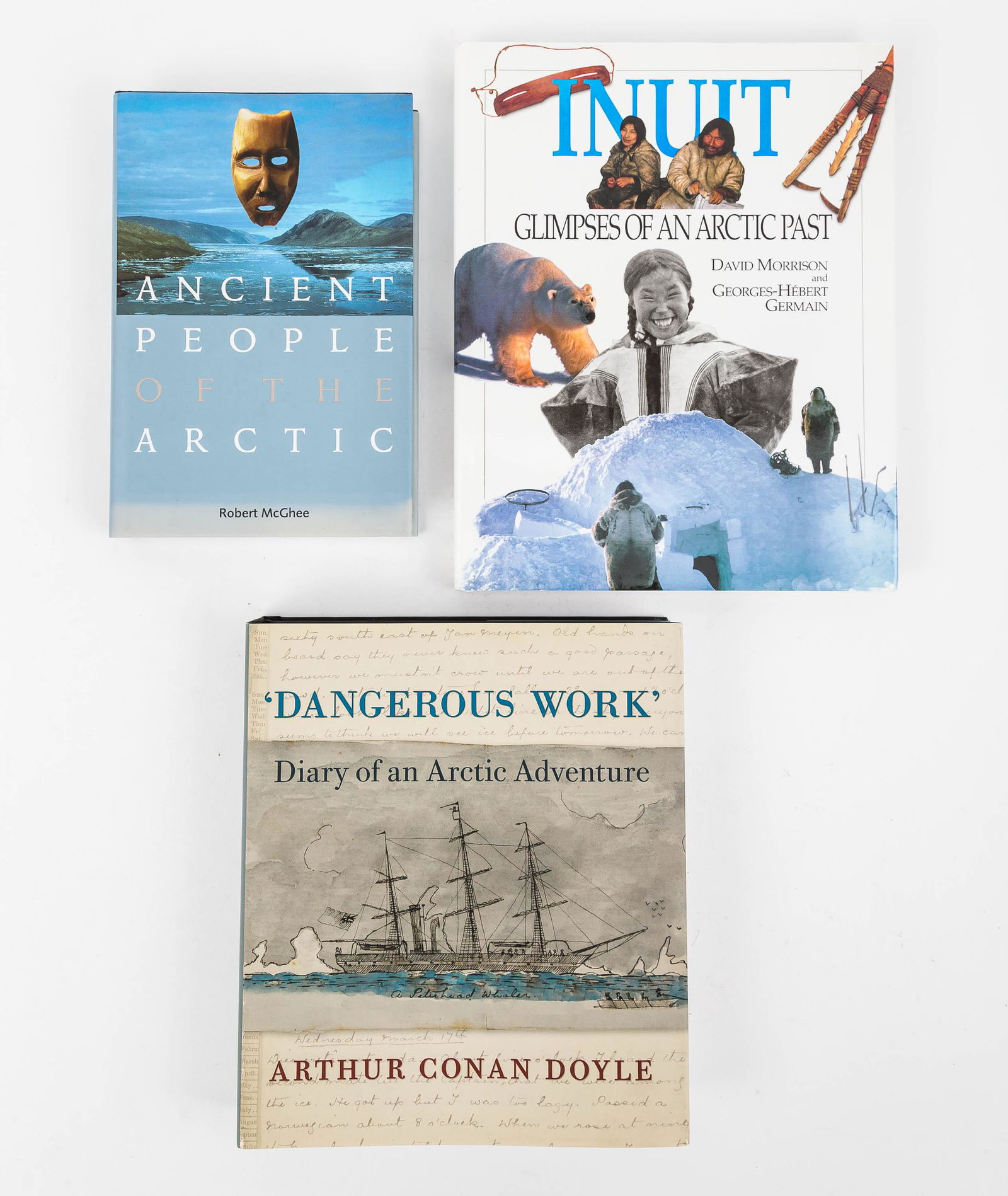 Archeological Reference Books (3): (1) ancient People of the Artic, by Robert McGhee, UBC Press/Vancouver, with dust jacket, ISBN 0-7748-0553-6, c1996, (2) Inuit Glimpses of an Arctic Past by David Morrison and George-Hebert Germain, w