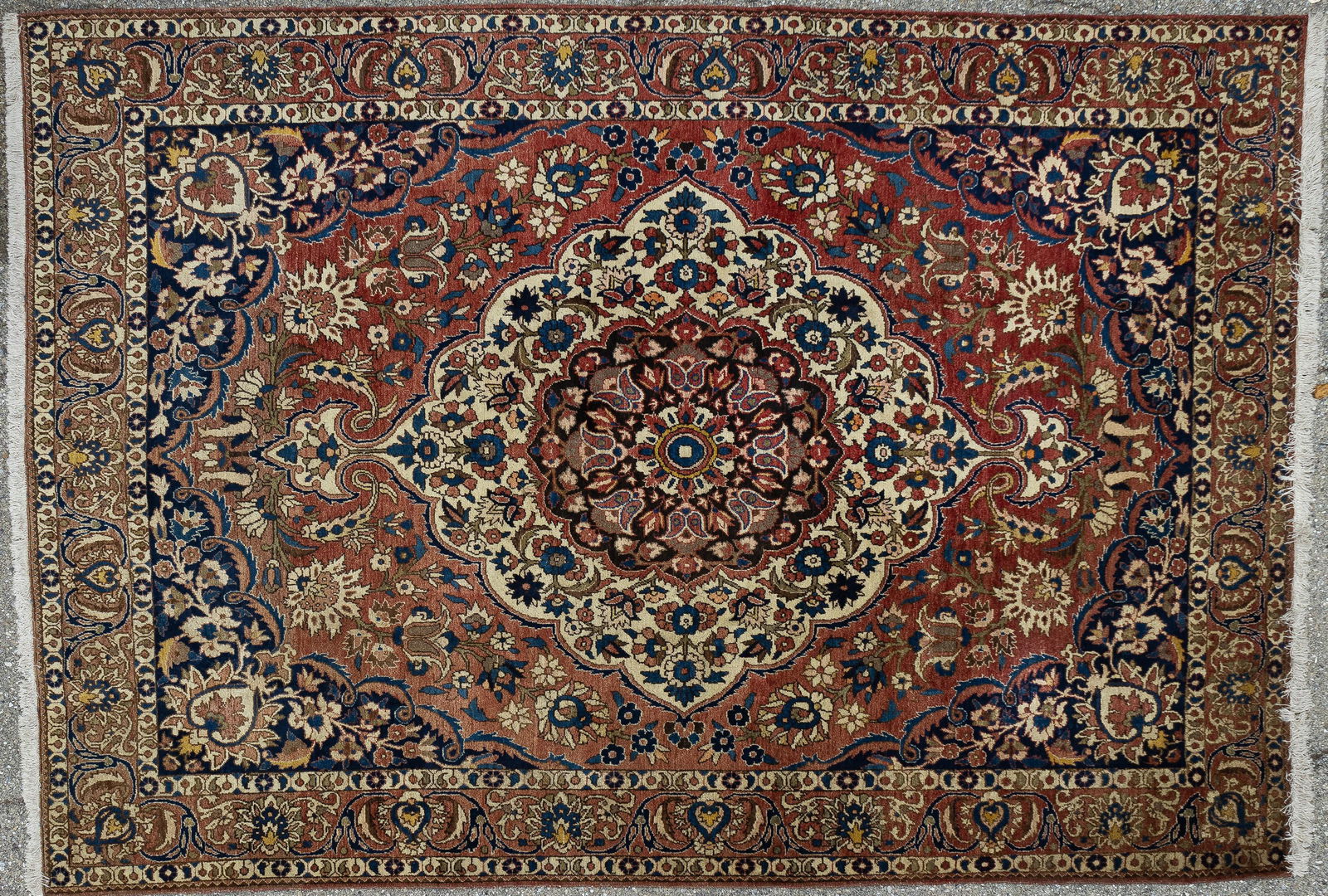 Palermo Carpet: Carpet has tag possibly stating 'Gucci', Palermo 100% Lana. Measures approx 7' x 10'3". Some fading, appears in good condition.