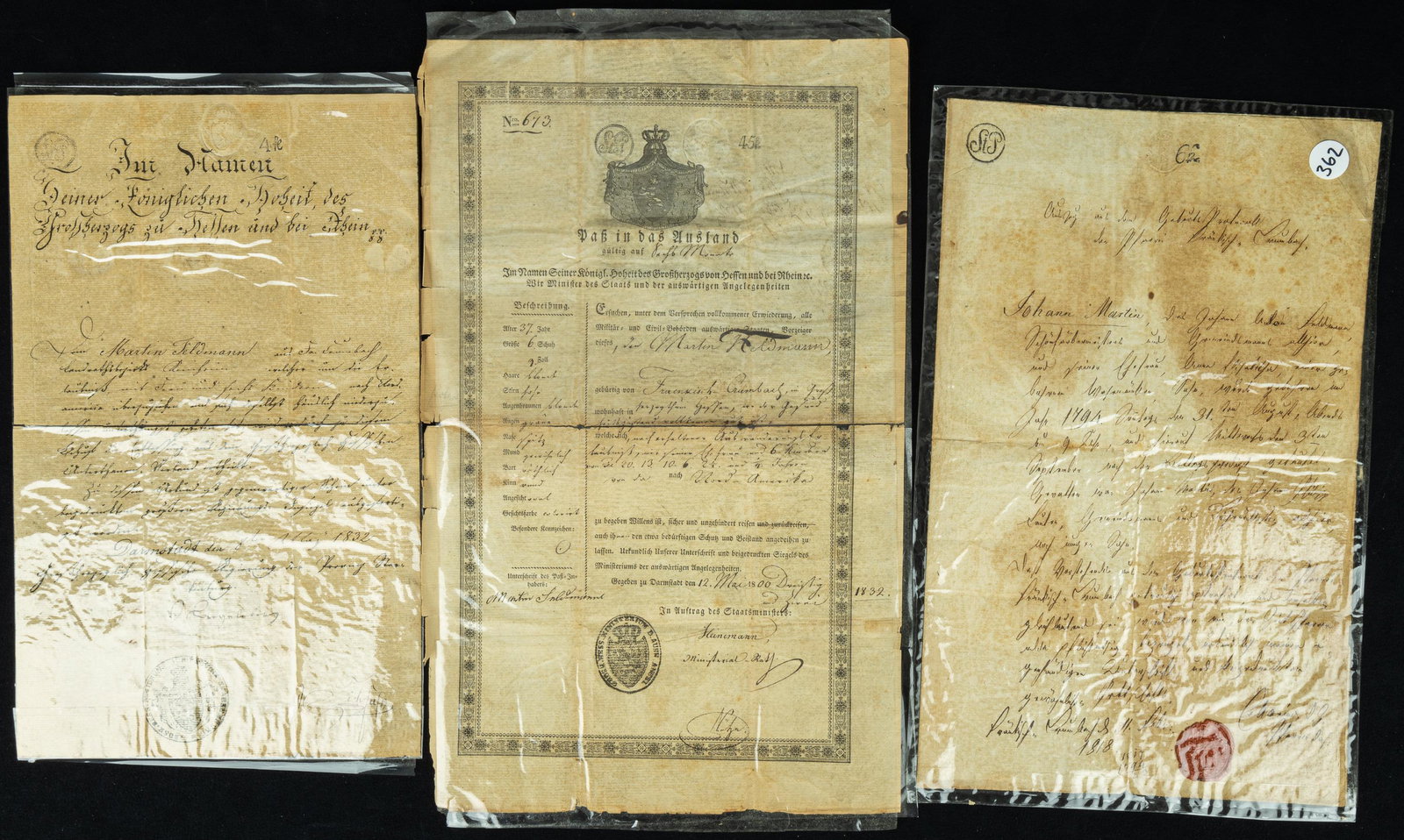 19th C. English & German Documents (1 of 5)