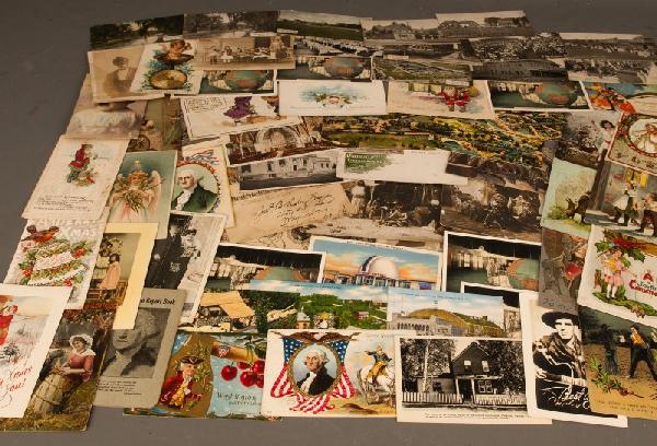 Postcards: 19th/20th C postcards including holiday, Philadelphia, Hershey, PA, leather and more
