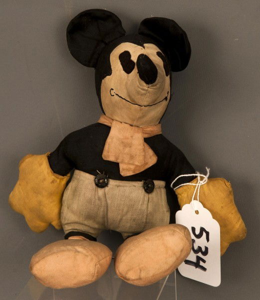 Mickey Mouse: 1930's Mickey Mouse cloth doll approx. 11" tall