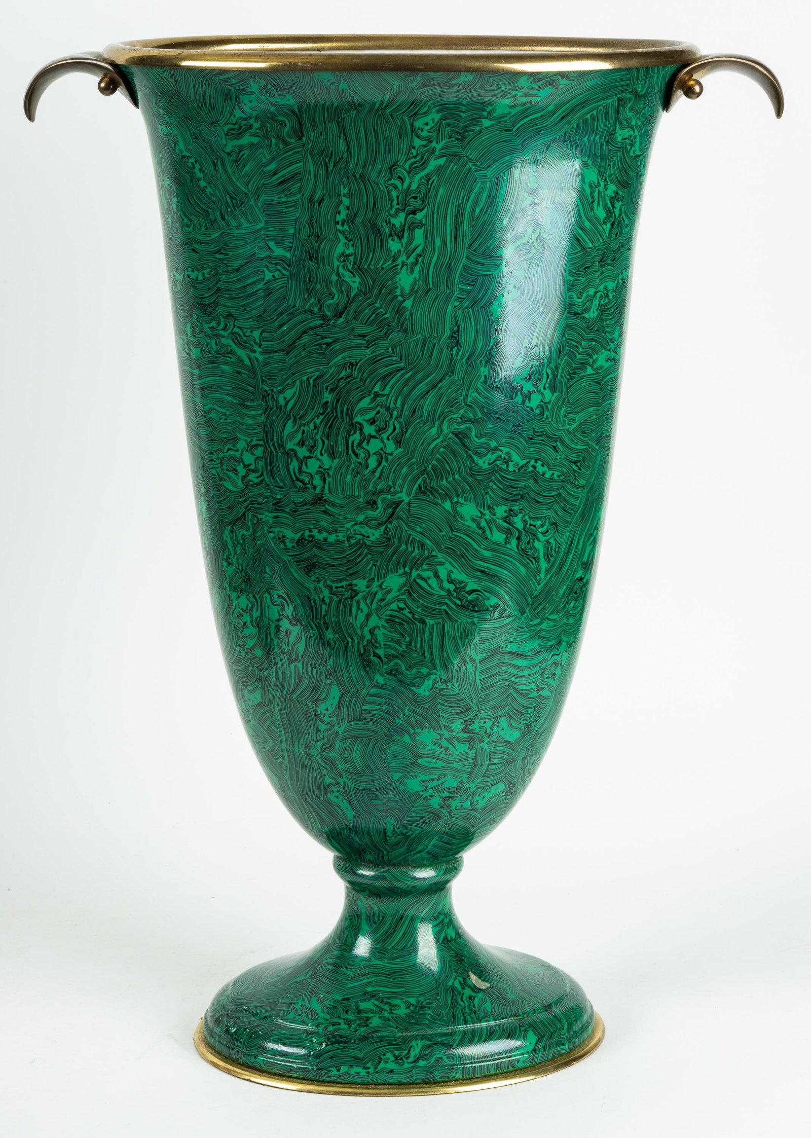 Large Oggetti Brass & Porcelain Flower Vase (1 of 4)