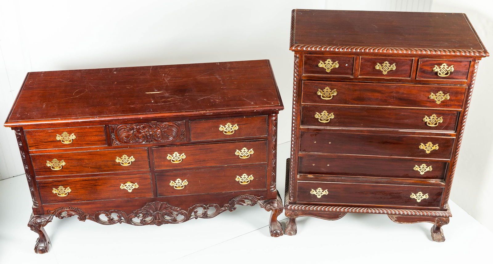 Chippendale Style Chests of Drawers (Two) (1 of 15)