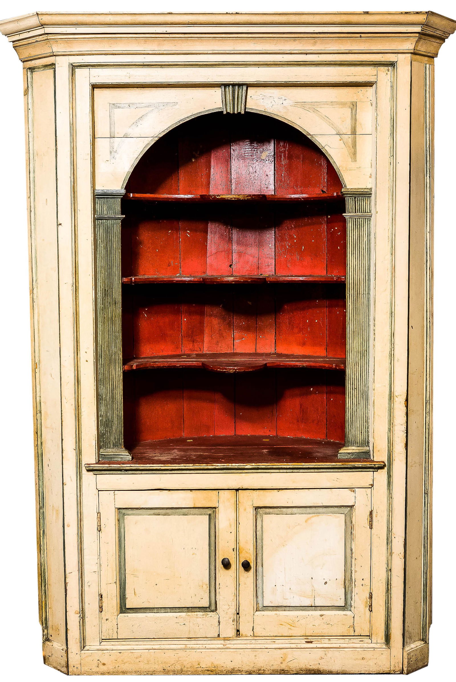 19th C Cornice Molded Corner Cupboard (1 of 6)