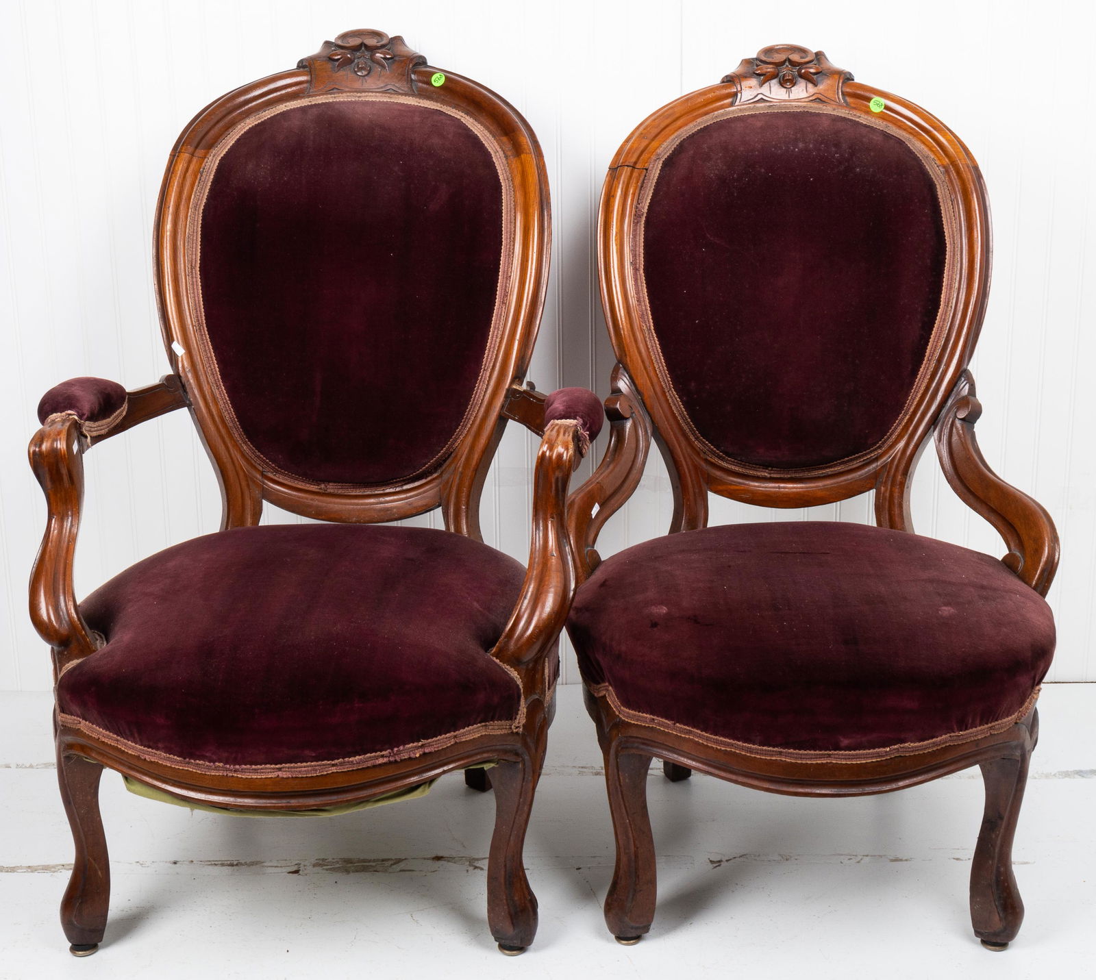 Victorian Upholstered Chairs (Pair) (1 of 7)