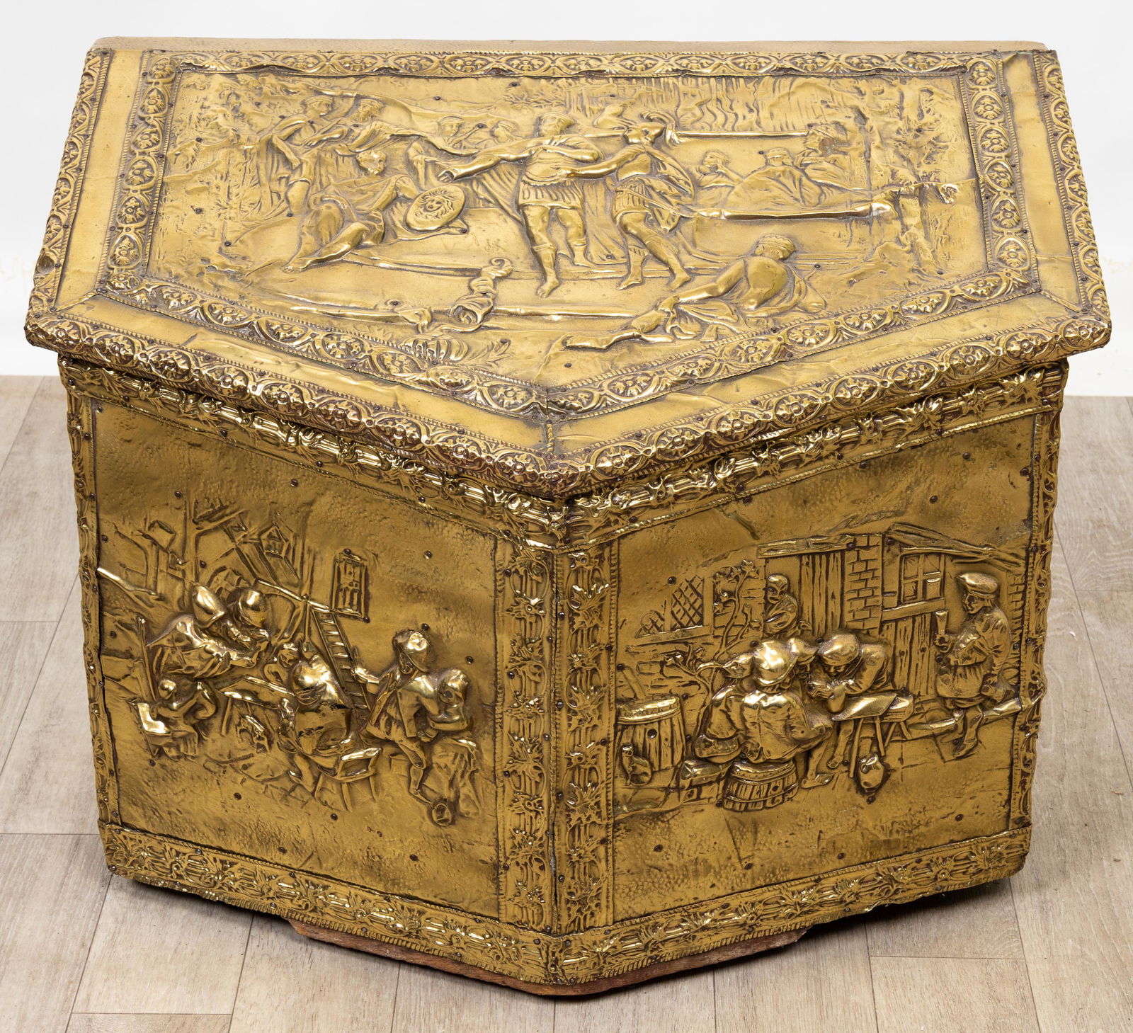 Victorian Brass Wood Box (1 of 8)