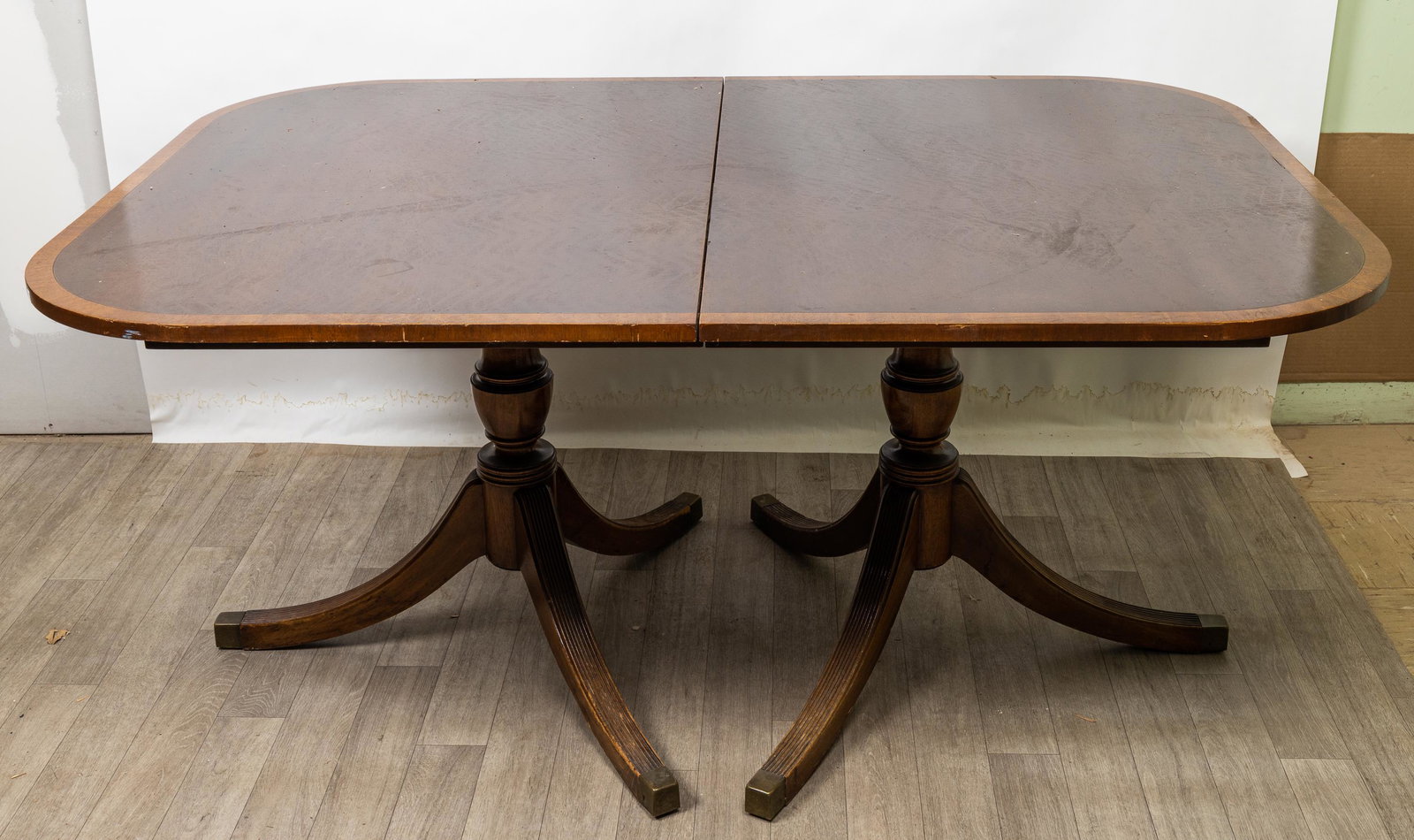 Two Pedestal Sheraton Style Dining Table (1 of 5)