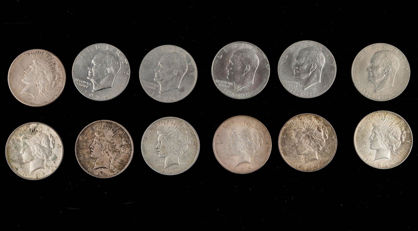 Peace & Eisenhower Dollar Coins (1 of 5)