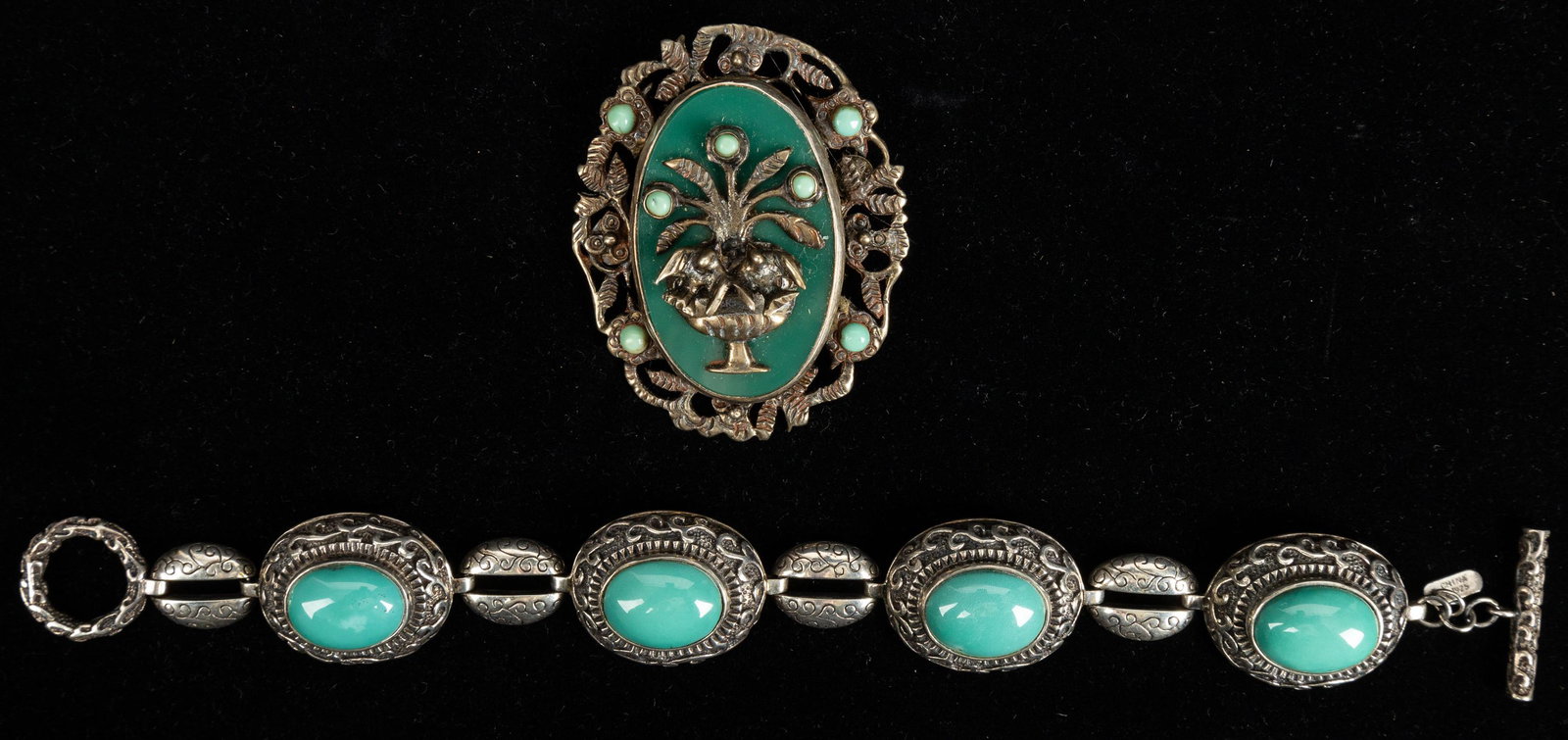 Sterling Silver Bracelet & Brooch (1 of 4)
