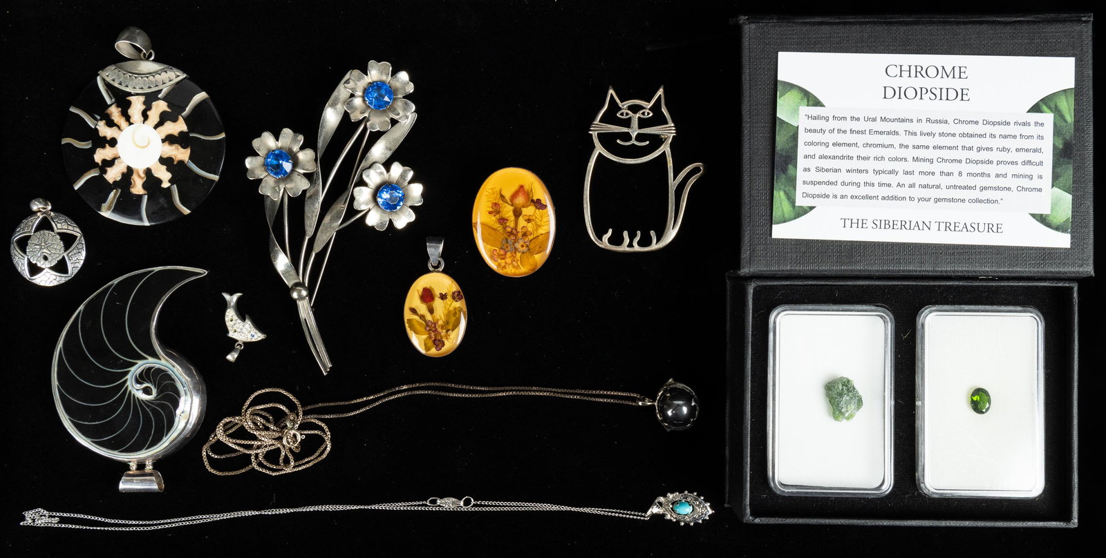 Sterling Silver Jewelry, Chrome Diopside Gemstones (1 of 4)