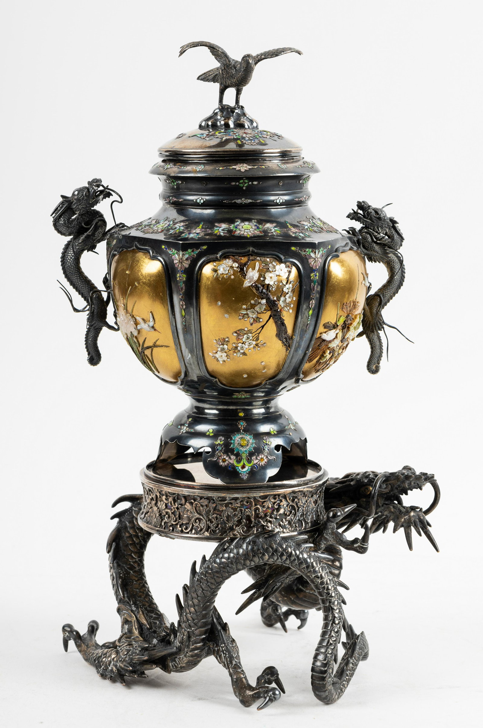 Antique Shibayama Koro With Dragon Stand (1 of 20)