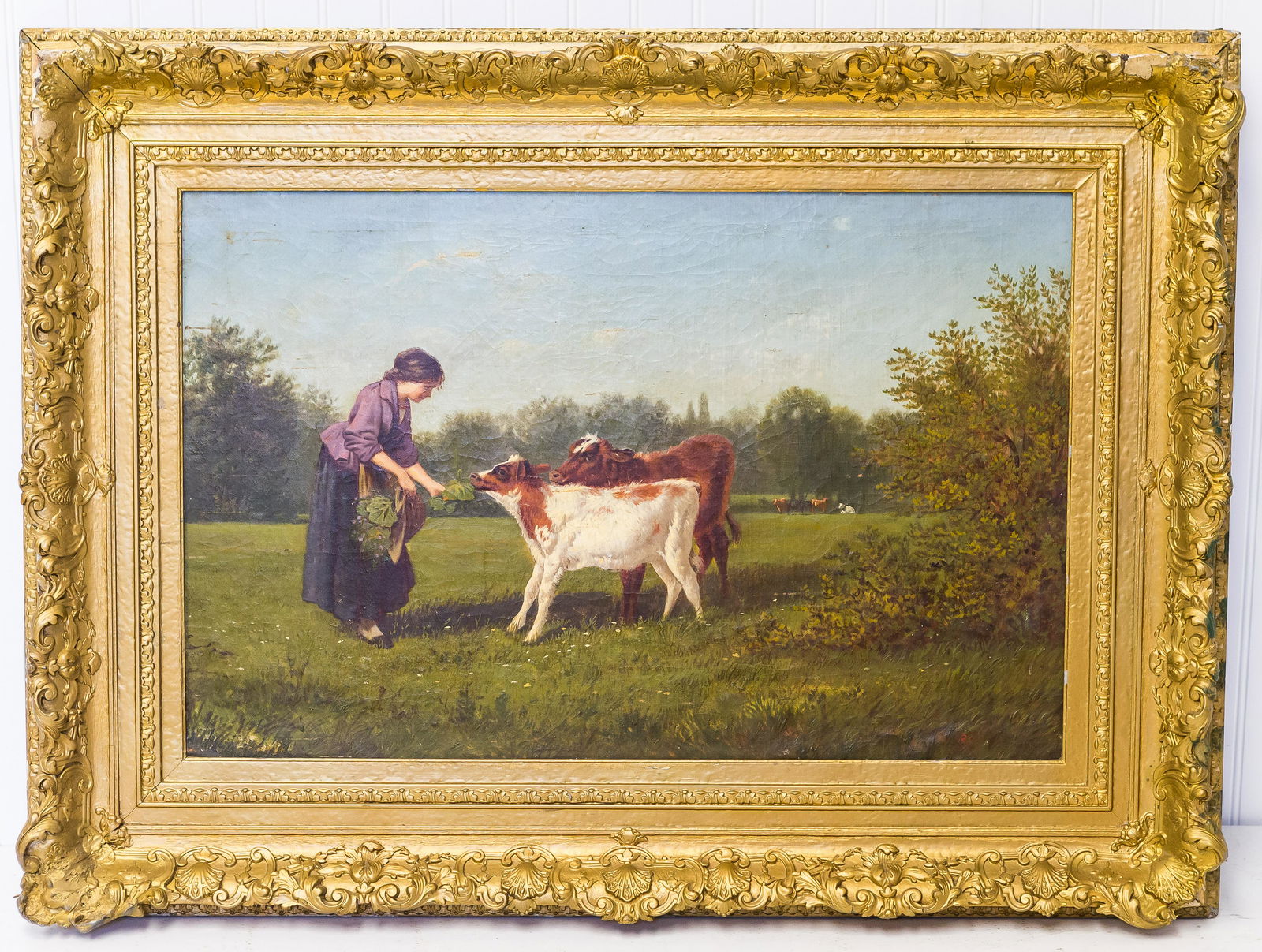 Rosa Von Huer Attributed Oil on Canvas of Cows (1 of 5)
